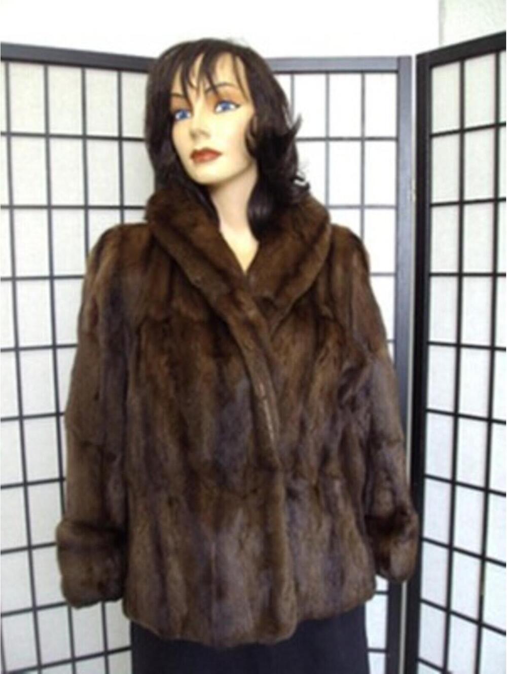 MINT NATURAL BROWN SQUIRREL FUR JACKET BOLERO COAT WOMEN WOMAN SIZE 4-6 PETITE